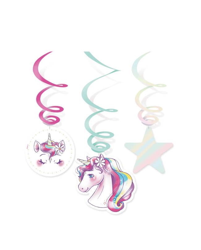 Decor. Colg. Espiral Sueños Unicornio Papel