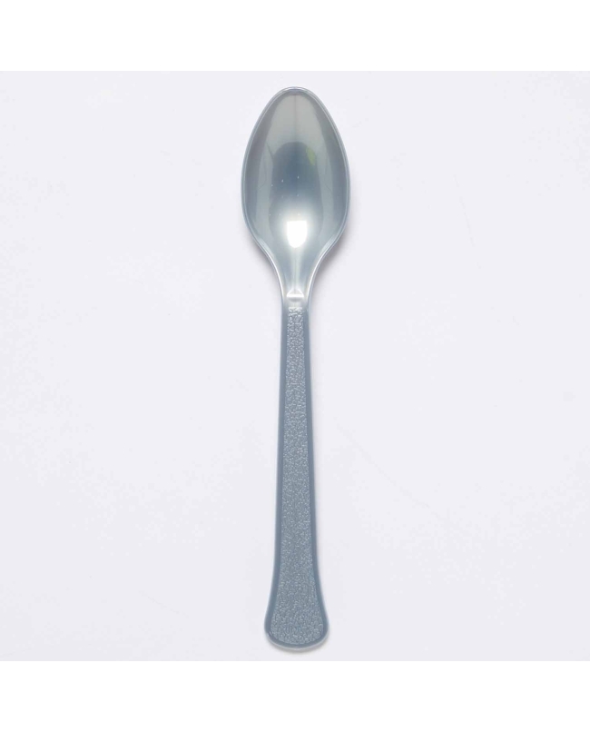 Cucharas Plastc. Plata grafito 17cm