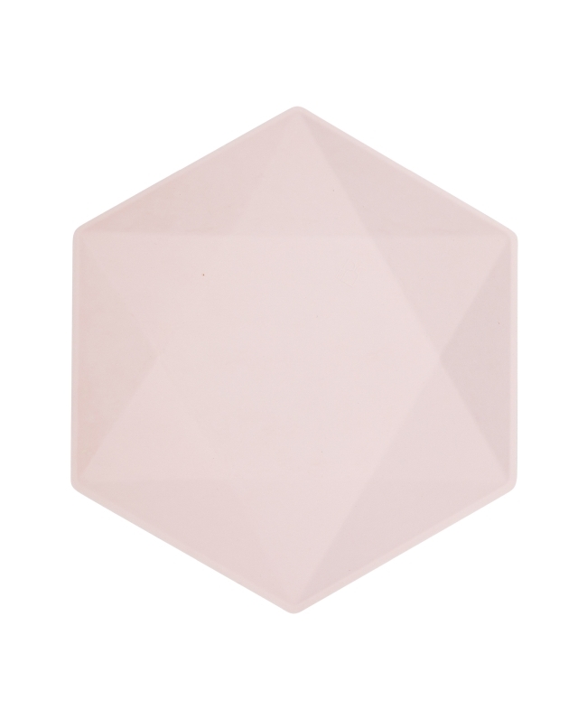 Platos Hexag. 26X22.6cm Vert Decor Rosa