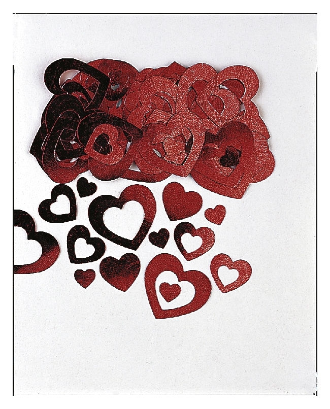 Confeti Corazones Rojos Huecos 14gr