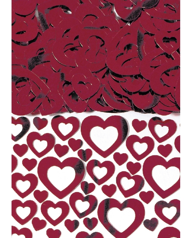 Confeti Corazones Rojos Huecos 14G