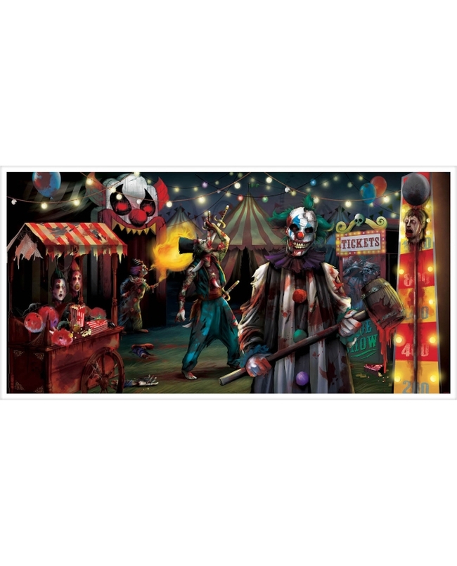 Deco. Pared Plast. Payasos Espeluznates 165X85cm