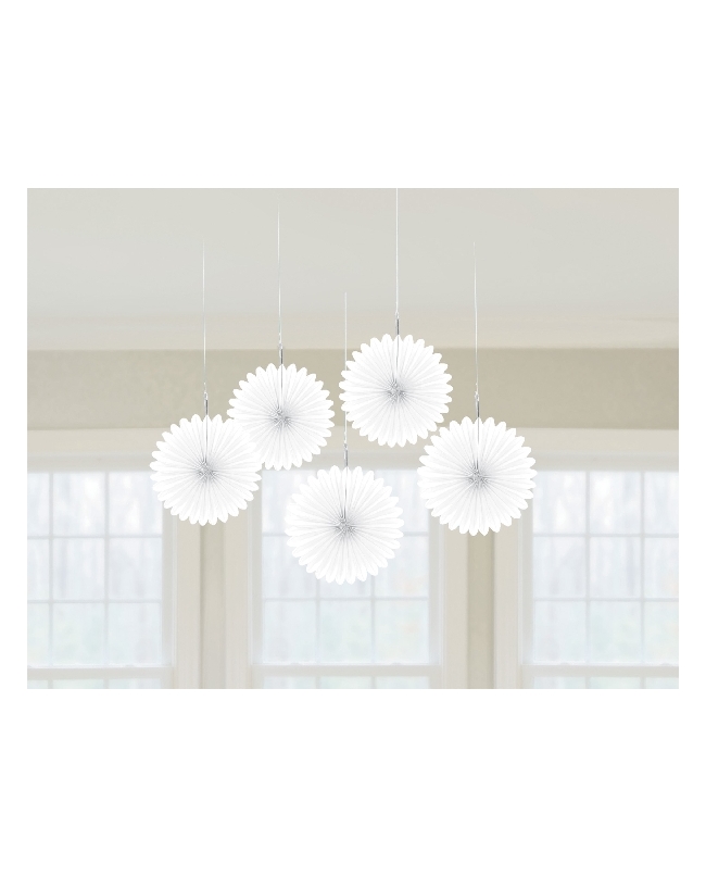 Decor. Colg. Abanico Blanca Papel 15,2cm
