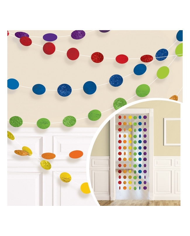 Deco Colg. Tira Puntos Purpurina 213cm Foil