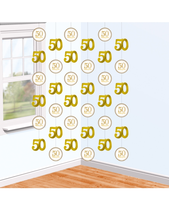 Deco Colg. Tira Aniversario Oro 213cm Foil