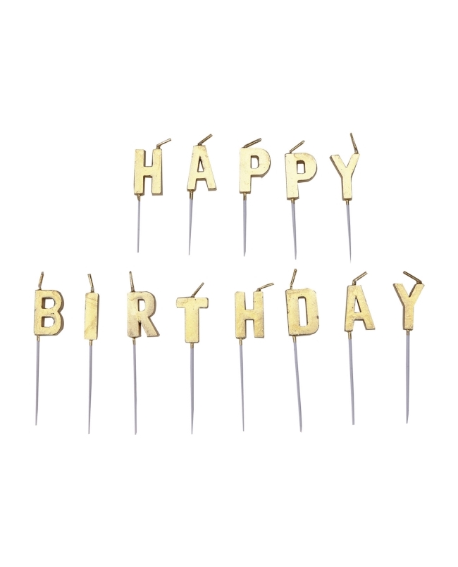 Velas Happy Bday Oro 6/7,7cm