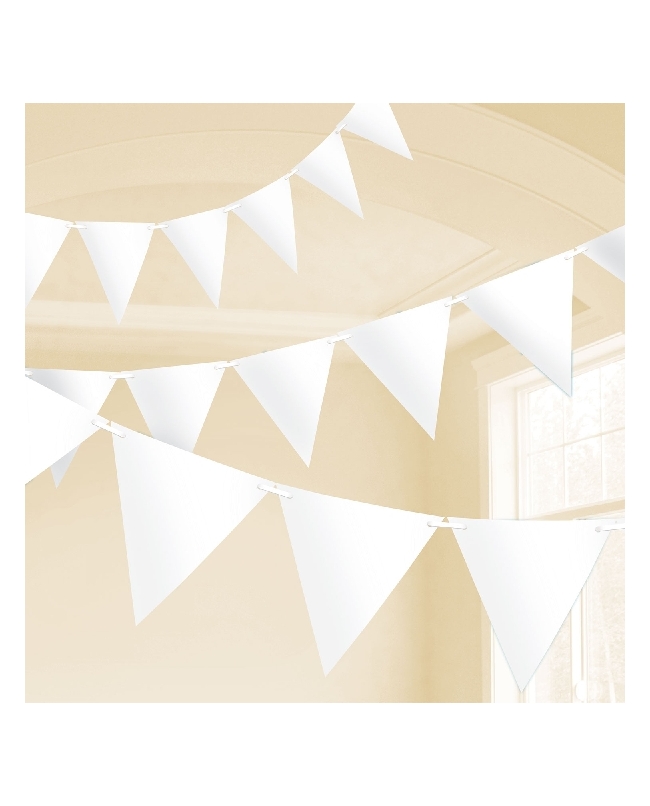 Banderin Blanco 1000X32cm Plastico