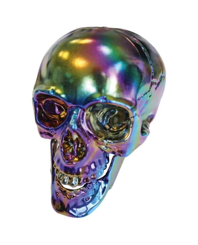 Deco Calavera Huesos Tornasol 20cm