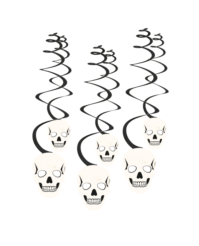 Deco Colg Espiral Calaveras 60cm Papel