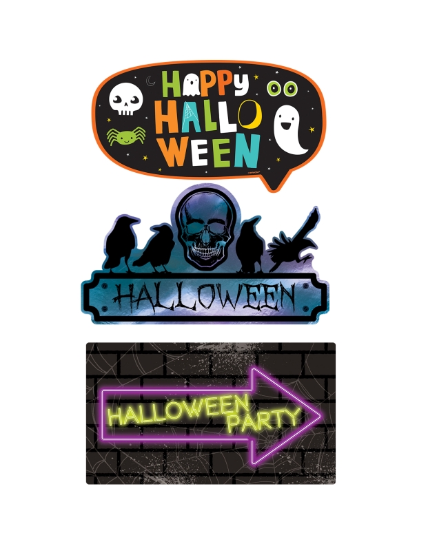 Deco Señales Halloween Plastico