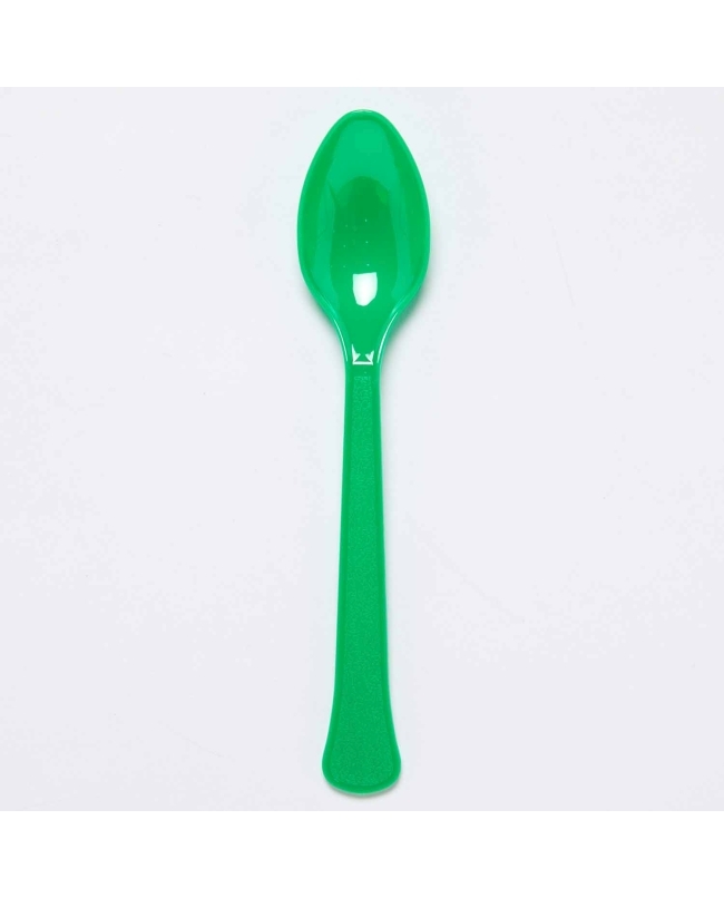 Cucharas Plastc. Verde Hoja 17cm