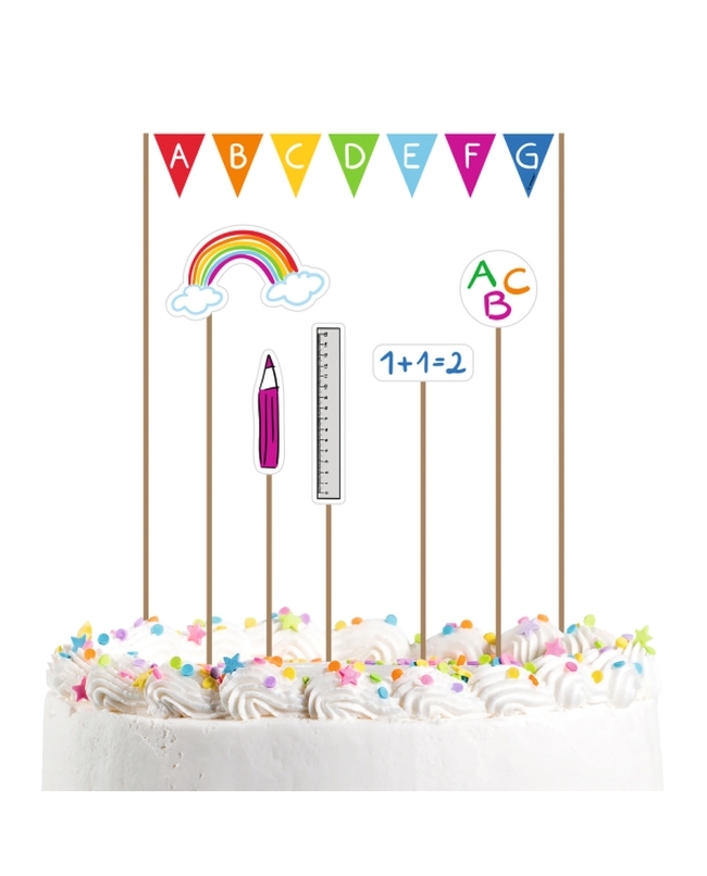 Deco Tarta Vuelta Al Cole 15X20cm