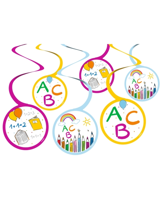 Decor. Colg. Espiral Vuelta Al Cole Papel