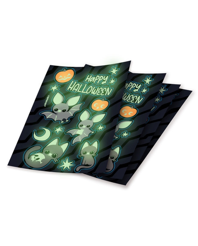 Pegatinas Neon Gatos Y Murcielagos 175X100cm