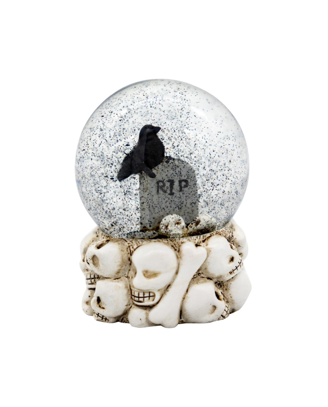 Deco Esfera Cristal Lapida Y Cuervo 6,5X8,5cm