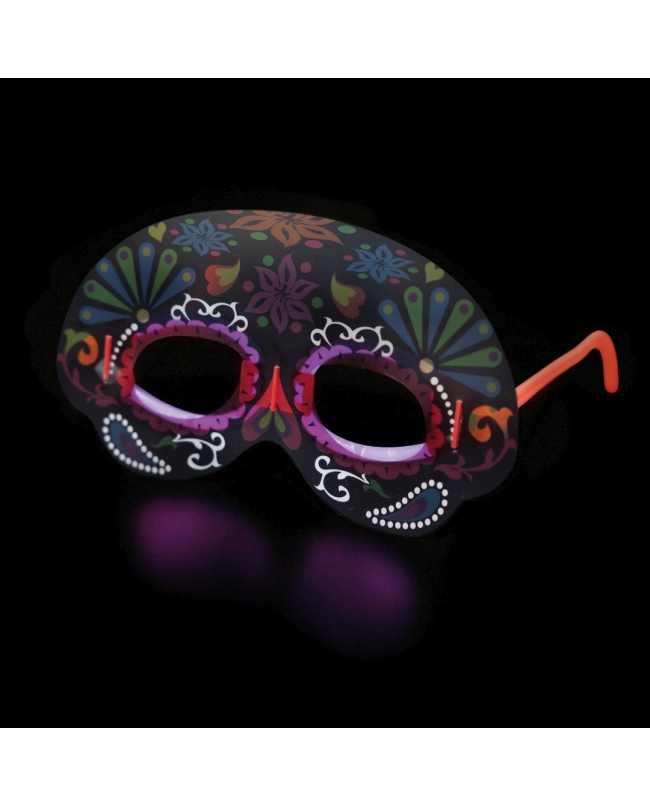 Mascara Ornamental Negra Neon Plastico 19X11cm