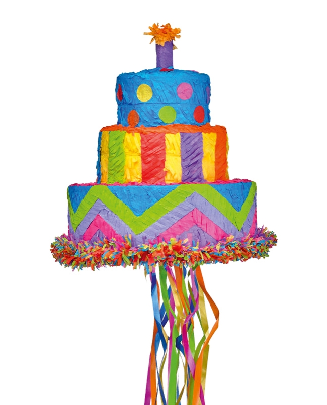 Piñata Tarta De Cumpleaños 27X30X27cm