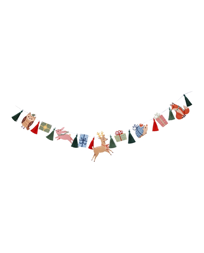 Guirnalda Papel/Flecos Bosque Xmas 200X18cm