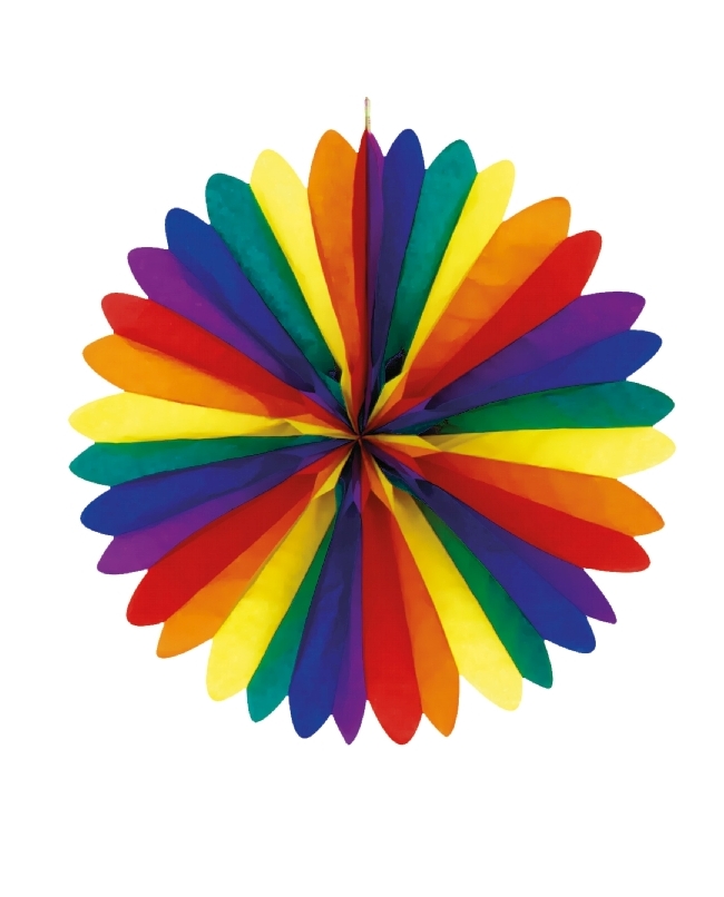 Decor. Colg. Abanico Multicolor Papel 50cm