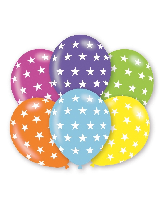 Globos Latex 27,5cm Estrellas