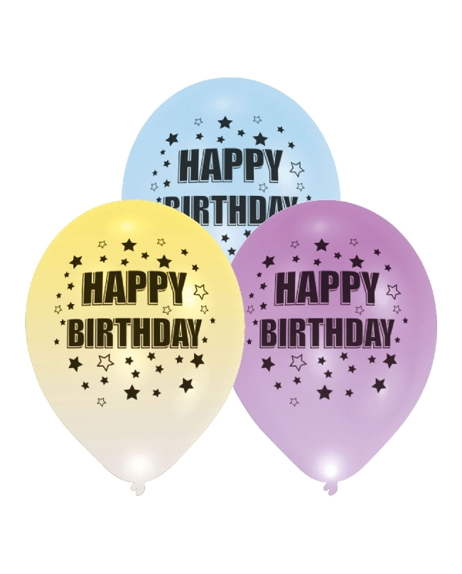Globos Latex 27,5cm Led H. Birthday