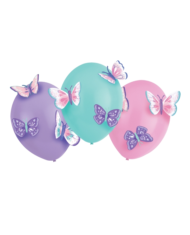 Globos Latex Con Mariposas De Papel