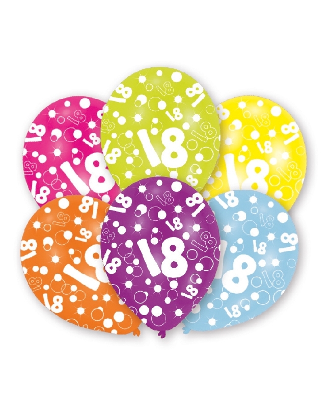 Globos Latex 27,5cm 18 Años Surtido