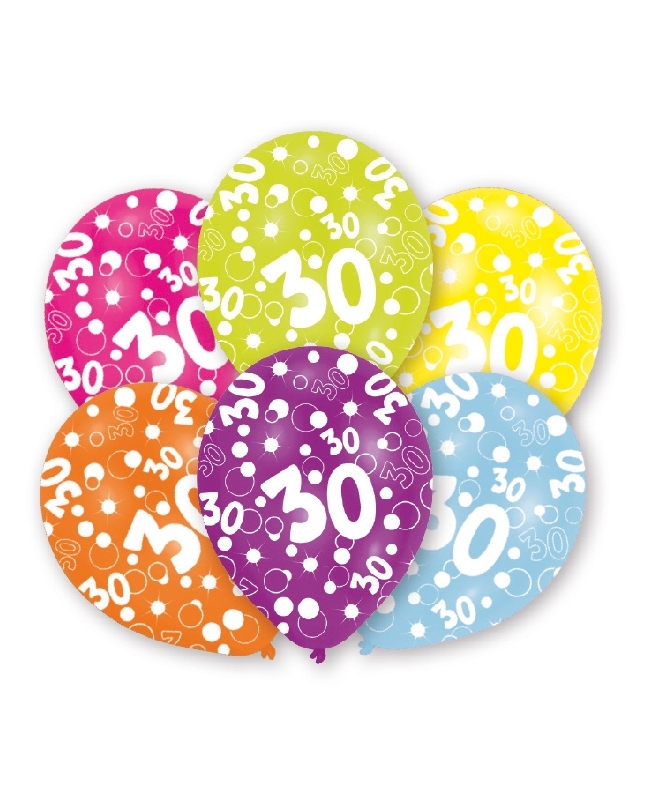 Globos Latex 27,5cm 30 Años Surtido