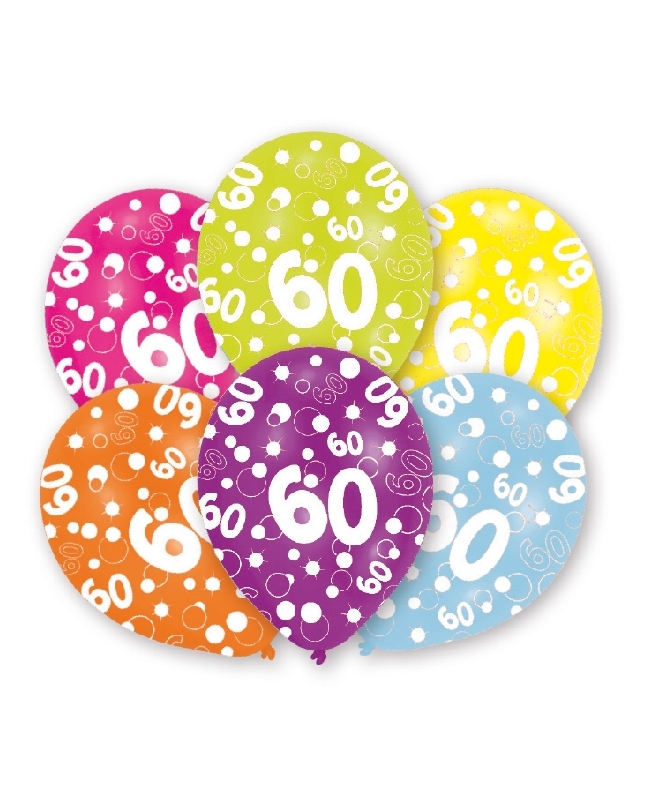 Globos Latex 27,5cm 60 Años Surtido