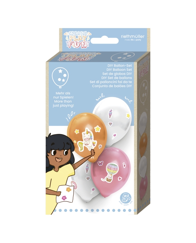 Globos Latex 36cm Pegatinas Unicornio