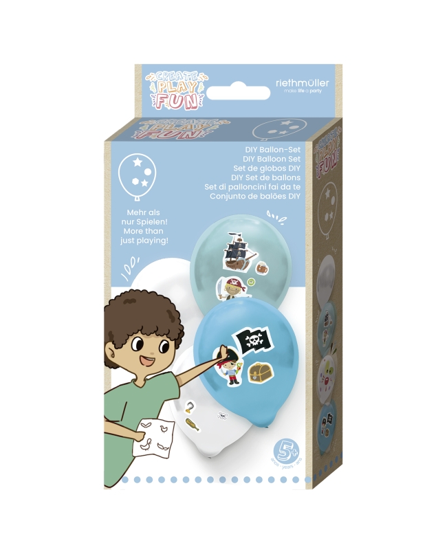 Globos Latex 36cm Pegatinas Piratas