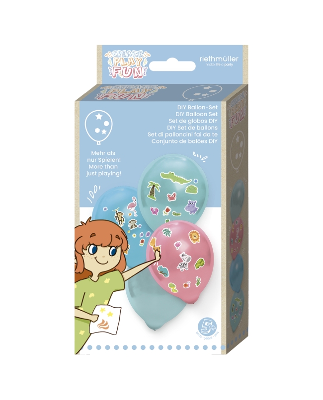 Globos Latex 36cm Pegatinas Animales