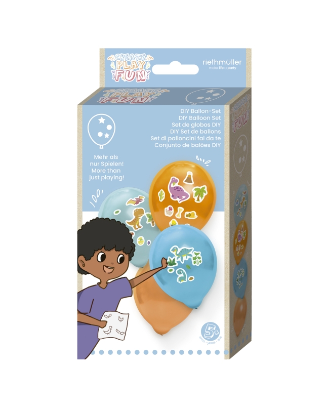 Globos Latex 36cm Pegatinas Dinos