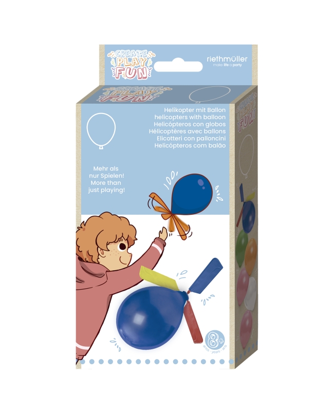 Globos Latex 18cm + Aspas Helicoptero