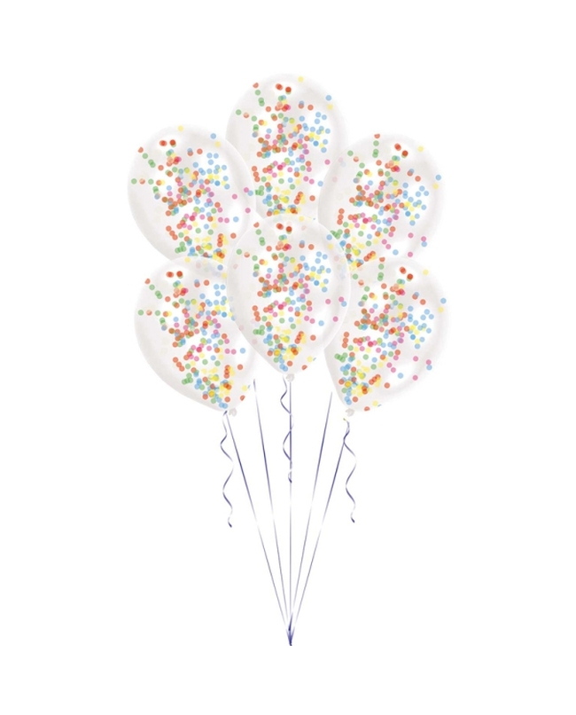 Globos Latex 27,5cm Cristal + Confeti Surtido 1gr(6X6)