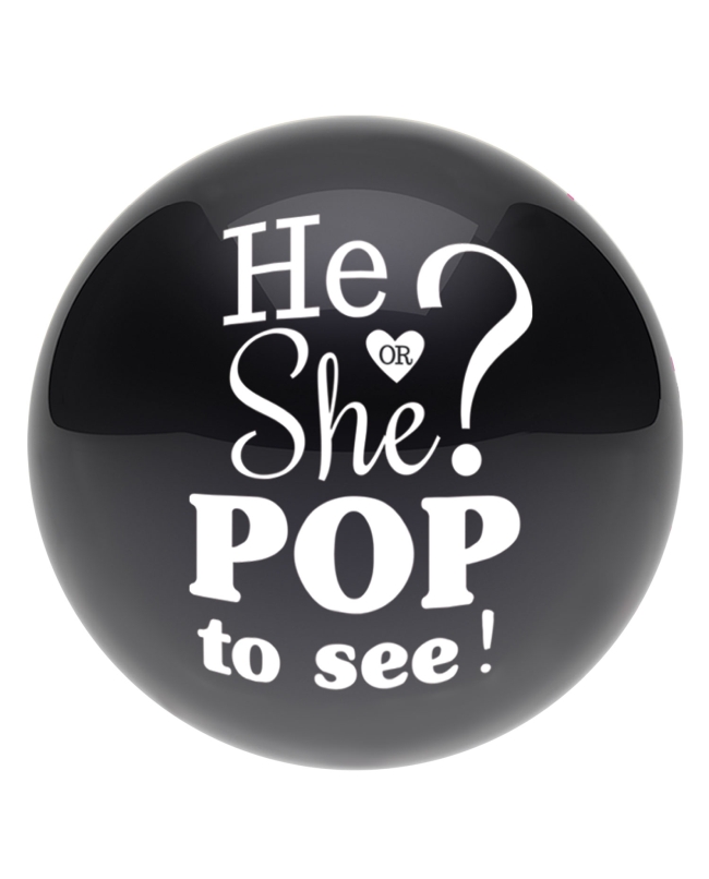 Globo Latex 61cm Revelacion With He Or She + Confeti