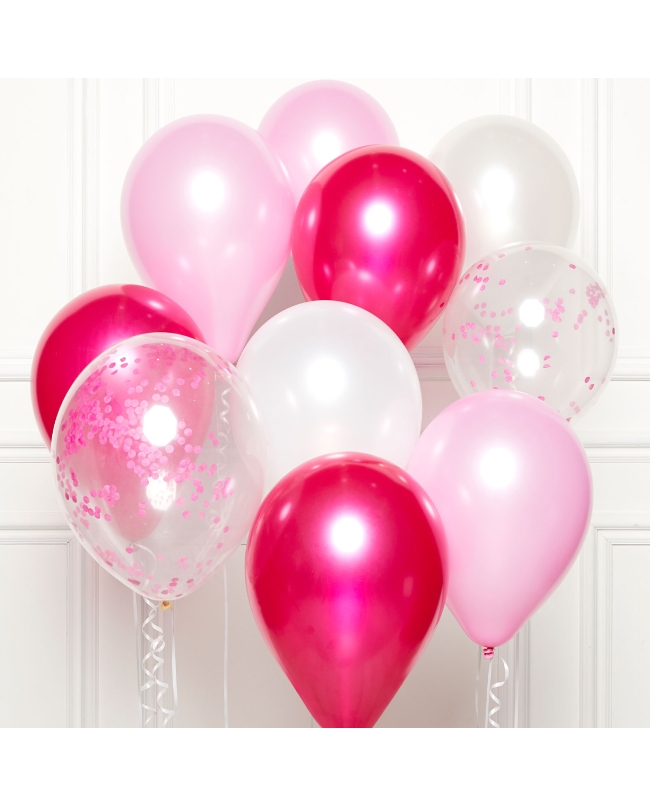Globos Latex 27,5cm Kit Bouquet Rosa