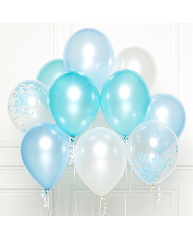 Globos Latex 27,5cm Kit Bouquet Azul