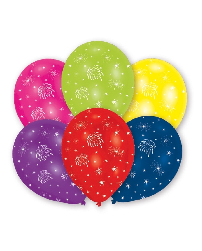 Globos Latex 27,5cm Fuegos Artificiales