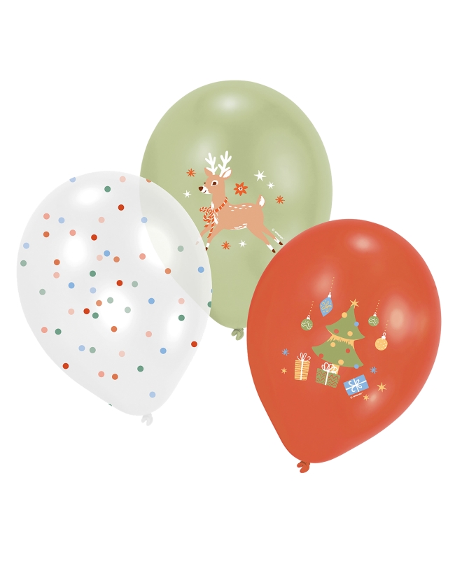 Globos Latex 27,5cm Bosque Xmas