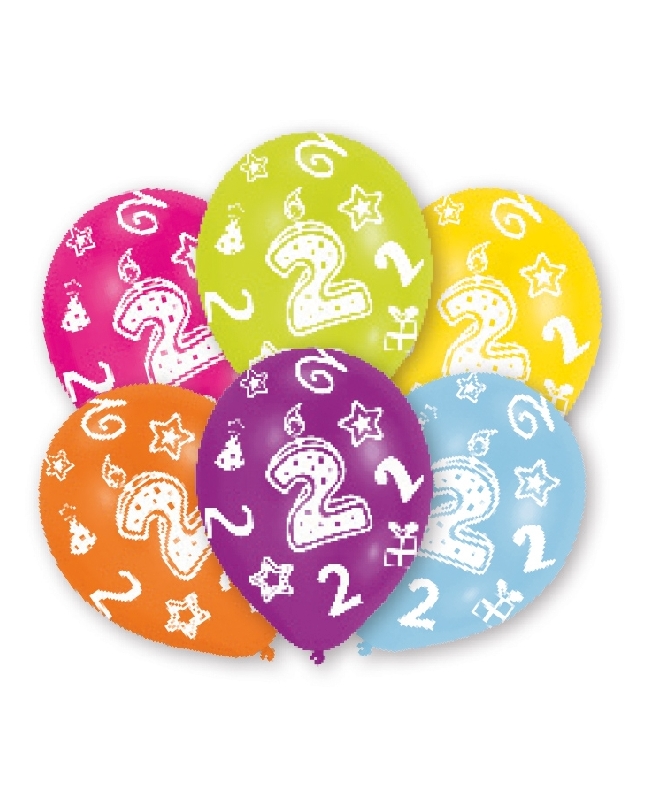 Globos Latex 27,5cm 2 Años Surtido