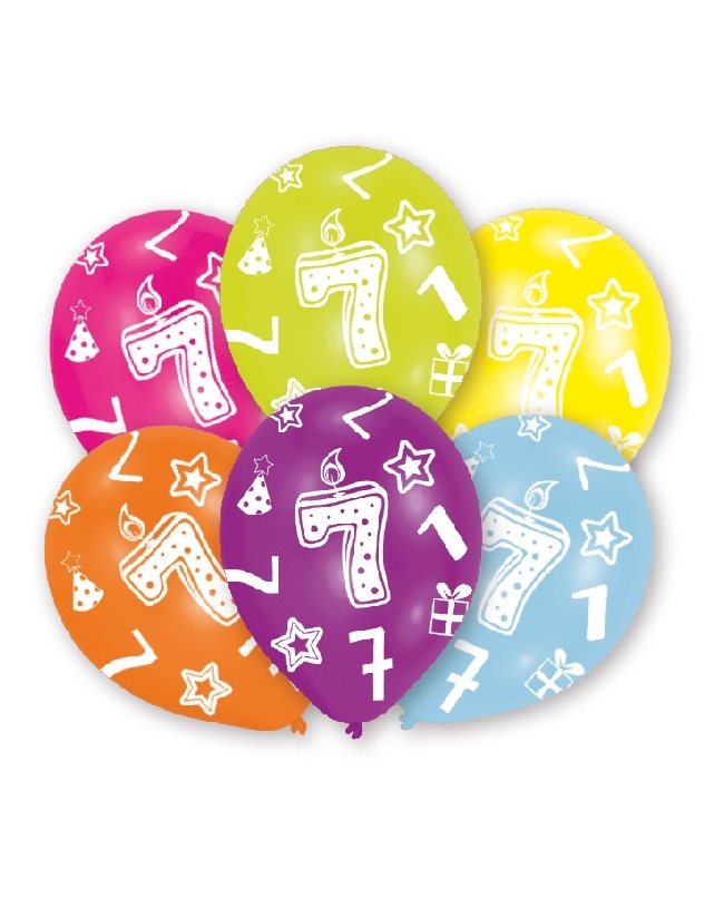 Globos Latex 27,5cm 7 Años Surtido