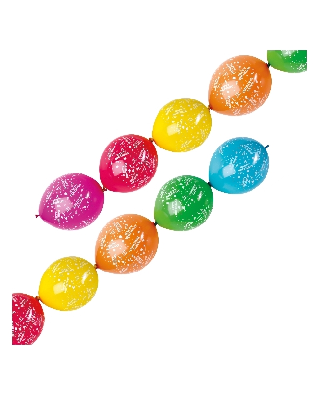 Globos Latex 27,5cm H.Bday Guirnalda