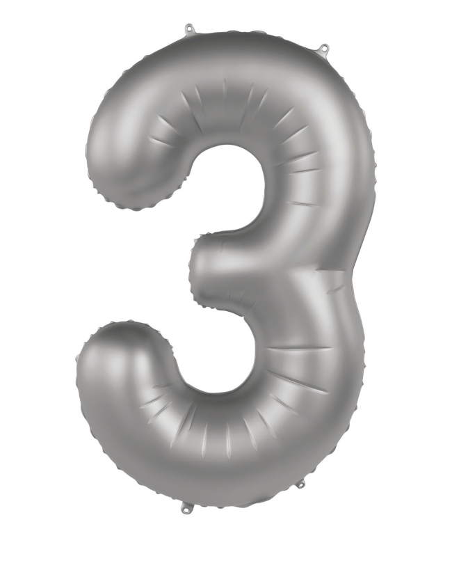 Forma Numero 3 Plata Luna Satin 86cm ***OFERTA DTO NO ACUMULABLE