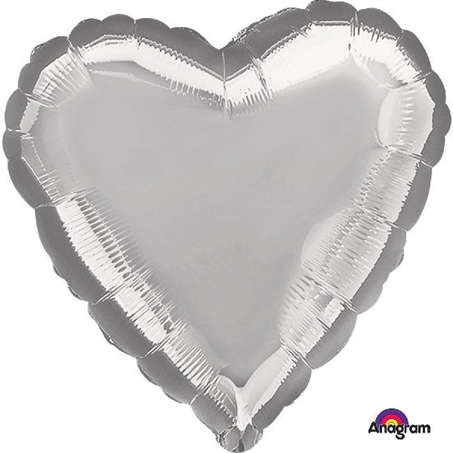 18"/45cm CORAZON PLATA (EMPAQUETADOS)