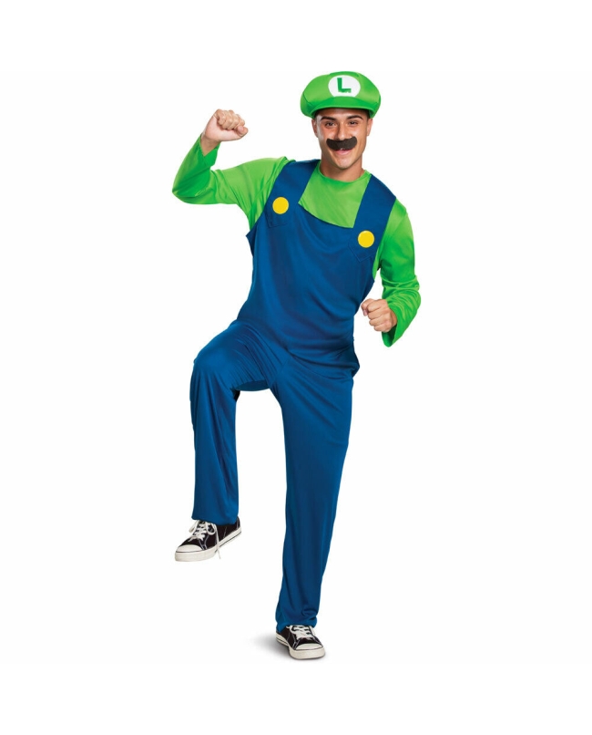 Disfraz Adulto Nintendo Super Mario: Luigi Clasico Talla L-XL