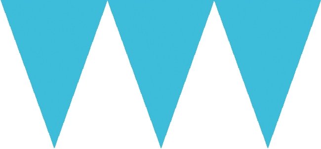 Banderín de papel azul turquesa-4,5m