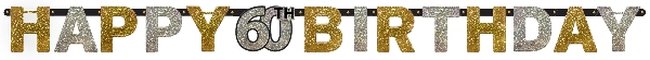 Banner brillante de celebración sparkling de 60 cumpleaños-3m