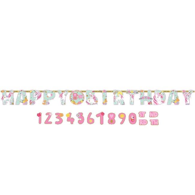 Banner Letrero Unicornio Mágico Jumbo - Banner Agrega la Edad 3,2m