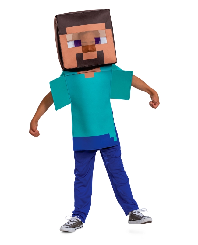 Disfraz Minecraft Steve Adaptable Talla 10-12 Años